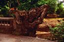 Carved End of Balustrade, Temple in Mountains, Bali